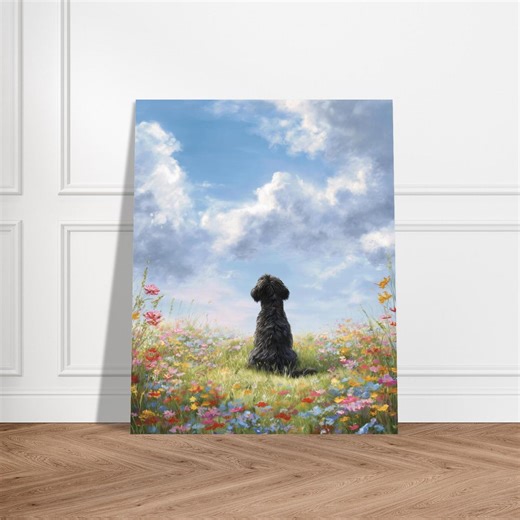 Black Cockapoo Dog Floral Meadow Watercolour Painting Wall Art Print, Black Cockerpoo Gift for Cockapoo Owner, Cockapoo Watercolour Picture - Etsy UK