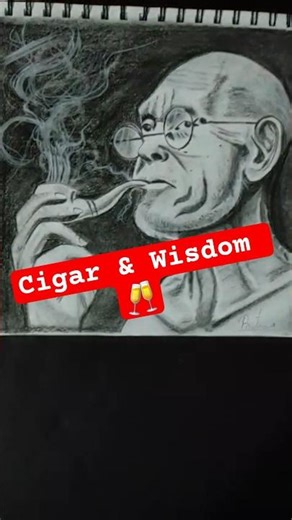 Old Man Smoking Cigar ✨ | Pencil Sketch Art | Realistic Drawing Shorts