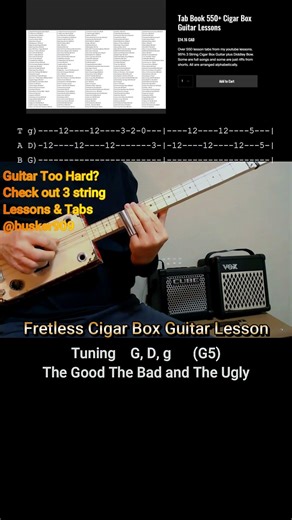 Excerpt from; Fretless Cigar Box Guitar "The Good The Bad & The Ugly" Slide Lesson #shorts
