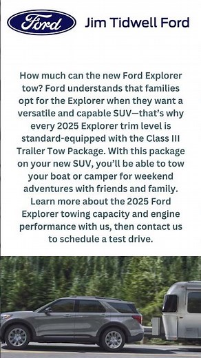 2025 Ford Explorer Towing Capacity | Jim Tidwell Ford