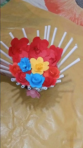 🌸 Beautiful Paper Flower Bouquet | Easy Paper Craft DIY | Paper Art Ideas