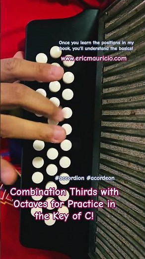 Combination Thirds with Octaves in the Key of C! #accordion #acordeon