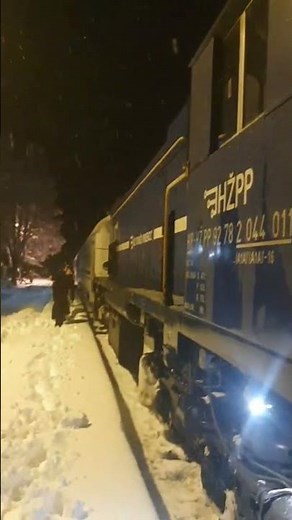 Grana u Lici razbila prednje staklo vlaka - vlak u snijegu