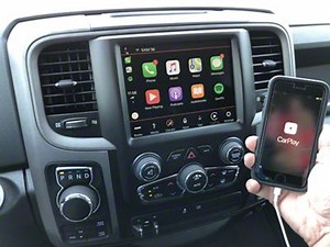 Infotainment RAM 1500 8.4-Inch 4C NAV UAQ Retrofit Kit with Apple CarPlay and Android Auto; No Dash Bezel Included C-BDLUAQi-HUBMP-V1 (13-17 RAM 1500)