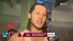 "This is why we play. This is why we show up every day." 👏 Hear from Alec Bohm following the win that sent the Phillies to the NLDS ⬇ | NBC Sports Philadelphia