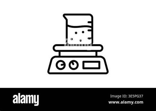 Hot plate with chemical beaker, animated icon designed in line style Stock Video Footage - Alamy