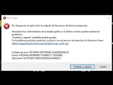 Call of Duty Black Ops Cold War - Error 887A0005 [Error muy común] Solución