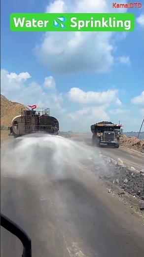 Water Sprinkling in Open Cast Mine | BEML Water Tanker at Work #shortsfeed #Shorts #yt #trending