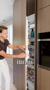 Dont settle for a hardware heavy look when you dont want it. Extend the panel and make it a finger edge pull | Thekitchenguy