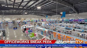 🎥 Sneak Peek at Officeworks Hoppers Crossing! Wyndham TV took the cameras inside the brand-new Officeworks Hoppers Crossing store to give you a first look! From cutting-edge tech to a huge art supplies range, this store has it all. Watch now to see what makes it a must-visit for Wyndham! 💻🎨🛒 Opens 8am on 27th of November. 255 Old Geelong Road. #WyndhamTV #OfficeworksHoppersCrossing #SneakPeek | Wyndham TV