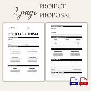 Project Proposal Template Minimal, Project Proposal MS Word PDF Template, Business Proposal, Client Proposal Template, Project Brief PP03 - Etsy Australia