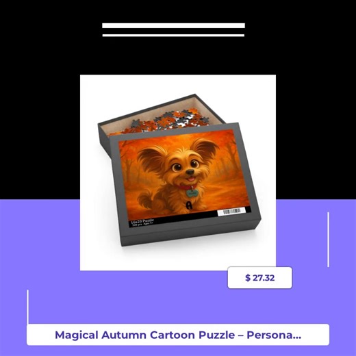 Looking for the perfect family keepsake this autumn? Introducing the Magical Autumn Cartoon Puzzle, designed to celebrate your cherished moments with pets and loved ones. This customizable puzzle, priced at just $27.32, transforms favorite photos into a delightful piece of art, bringing comfort and joy to your home. It’s an interactive way to reminisce during cozy evenings, making it a perfect fit for your holiday traditions. Create a unique and lasting memory that sparks joy every time you piec