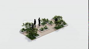 isometric top view architecture garden park landscape terrace nature design modern 3d render. garden tropical environment outdoor exterior tree plant branch wood concrete decoration. park concept.