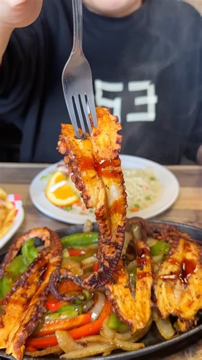 Sizzling octopus dish