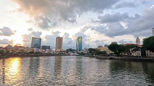 Singapore - June 19, 2024: The Landmark Buildings and Tourist Attractions of Singapore.Smart city skyscraper metropolitan.High rise office towers of the central business and financial district