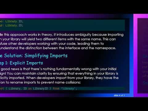 How to Avoid Namespace and Main Library Interface Name Collision in TypeScript
