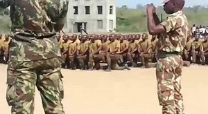 Military Training Drill: Marching in Formation