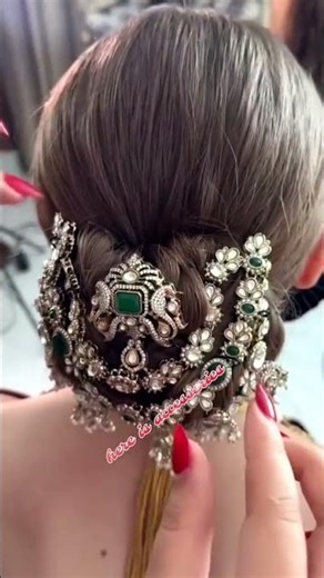 South Indian Style Hair Jewellery Setting | Dulhan Hair Accessories#yt#viral #trending #fashion