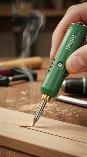 Mini Wood Burning Tool Test 🔥 Ingco Pyrography Tool on Wood | Satisfying Workshop ASMR (4K)