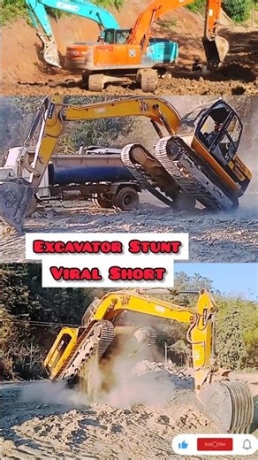 Crazy JCB Excavator Stunt 😱 #Shorts #Viral #Excavator