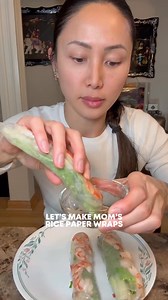 LET'S MAKE MOM'S RICE PAPER WRAPS 🤤👩🏻‍🍳⁠ ⁠ Ingredients (not limited to these at all)⁠ 1️⃣ Rice paper wraps (our fave brand with the 🌹 logo)⁠ 2️⃣ Lettuce 🥬⁠ 3️⃣ Cucumbers 🥒⁠ 4️⃣ Cilantro 🌿⁠ 5️⃣ Shrimp 🍤⁠ 6️⃣ Red pepper⁠ 7️⃣ Optional: Vermicelli noodles 🍜 ⁠ ⁠ Rice Paper Tips:⁠ ⏱️ Wrap within 2 minutes after wetting your rice paper!⁠ - can wet them in any temperature water, room temperature works just fine⁠ 😋 Dip in soy sauce or peanut sauce!⁠ ⁠ ❤️ A huge thank you to our amazing communi