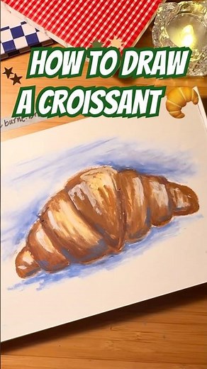 How to draw a croissant 🥐#beginnerarttips #arttutorial #howtodraw | beginner oil pastel tutorial