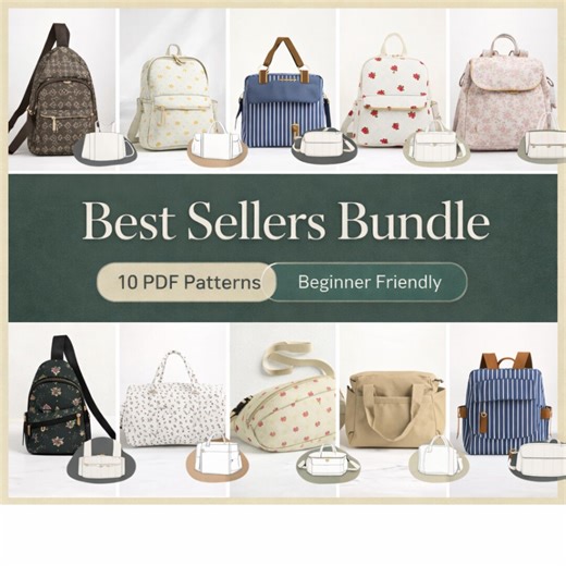 Bag Sewing Pattern Bundle PDF | 10 Best Selling Bags | Beginner Friendly Easy Bag Patterns | Instant Download - Etsy UK