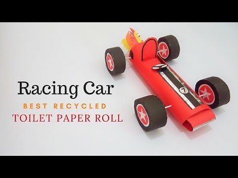 Paper Racing Car: Best Recycled Toilet Paper Roll | How To Make a Racing Car Craft
