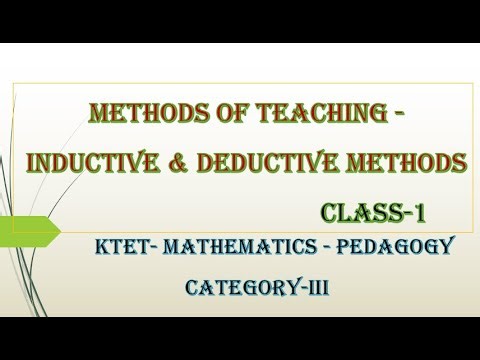 KTET 3 MATHEMATICS - PEDAGOGY - METHODS OF TEACHING - INDUCTIVE & DEDUCTIVE METHODS