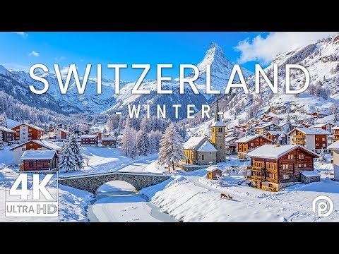 Winter in Switzerland 4K 🎄 Stunning Snowy Alps & Peaceful Cinematic Nature Film