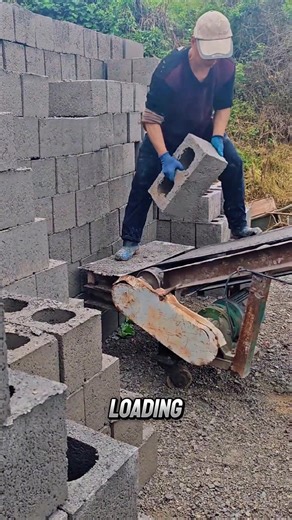 Industrial Efficiency: Massive Concrete Block Loading System