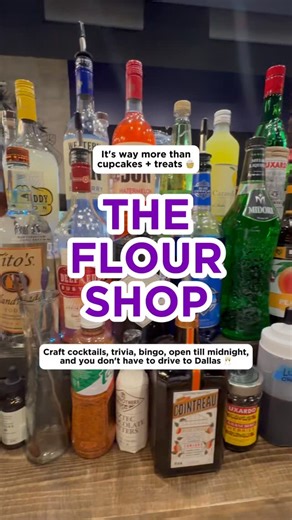 Flower Mound Obsessed ❤️🌳 on Instagram: "🧁This is not just a cupcake counter. If you’ve lived in Flower Mound for more than five minutes, you’ve probably heard of @flourshoptx. Buuuut you might not know what’s really going on inside. ✨Board games, book nooks, and buttercream during the day with family/teen-friendly hours + tons of space to hang, snack, or pretend to work ✨After 6 pm? 21+ only. Neon sign goes on. The cocktails come out. Open till midnight. ✨Savory snacks + sweet desserts (yes, 