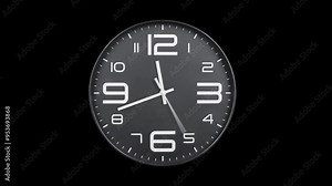 Fast Spinning Clock Hands Timelapse: Time Passing Quickly on a Blue Neon Clock Face. Timelapse of a blue neon clock with fast spinning hands, symbolizing the rapid passage of time