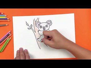 How to draw a koala on a tree - very easy