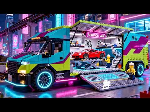 A Mobile Supercar Service Garage Hidden Inside This LEGO Van!! • LEGO Techic Build