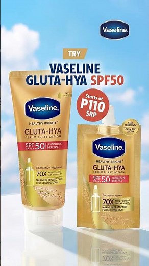 Tired of sticky sunscreens? Try Vaseline Gluta-Hya SPF 50 in NEW sizes starting at P110!