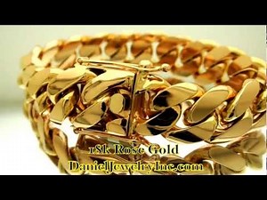 18k Rose Gold Miami Cuban Link Bracelet Daniel Jewelry Inc