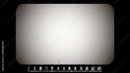 IMAX Film Frame with Sprocket Hole and Noise, Dust, Hair, Scratches on Old Damaged Film Seamless Texture. Animated Only Perforation Frame is Motionless. Tape Loop. Opacity or Screen Mode Usage