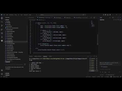 Python project Calculator ,To-Do List ,Contact Book ‬ @Technohacksedutech‬ @Mentor Sandip Gavit