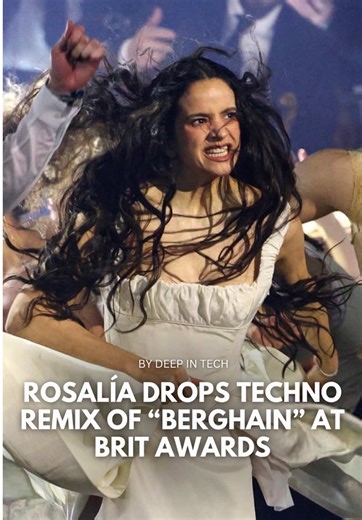 #Rosalía being iconic for 0:36 seconds while dancing to her “BERGHAIN” #techno remix ⚡️at the #brits awards last night 👀 #rave #manchester