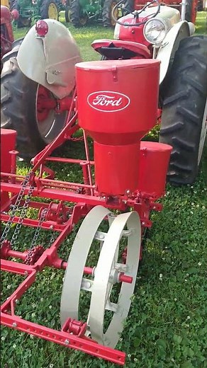 antique Ford tractor with planter on display at farm power of the past 🧑‍🌾🚜👍😁