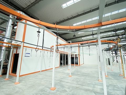 automatic powder coating line systems | Yantai Clear#powdercoatingline #manufacturing