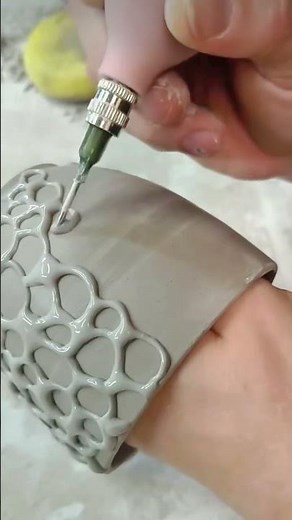 Hand Applied Slip Trailing Technique for Unique Textured Pottery Designs