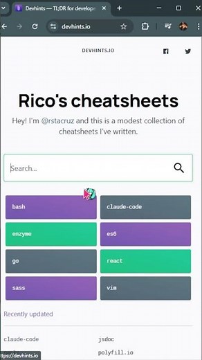 DevHints.io - The Fastest Cheatsheets for Developers 🧠💡