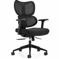 Wave High Back Synchro-Tilter, Mesh Back and Uph Seat, Black/Black - Offices to Go Wave High Back Synchro-Tilter Office Chair - Black Mesh Back with Black Fabric Seat | Grand & Toy