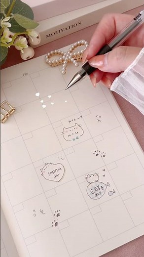 ねこフレーム🐈♡ #手描き #イラスト #ゆるいイラスト #手帳 #手帳時間