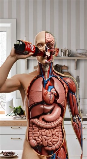 3D Human Anatomy Drinking Dr Pepper – Realistic Stomach & Throat Animation! #shorts