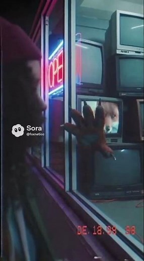 Forgotten broadcasts glitch into horror… neon fox chaos like cartoon network commercial breaks!