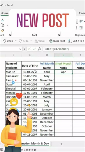 Excel Trick: Get Day & Month in Seconds 😲