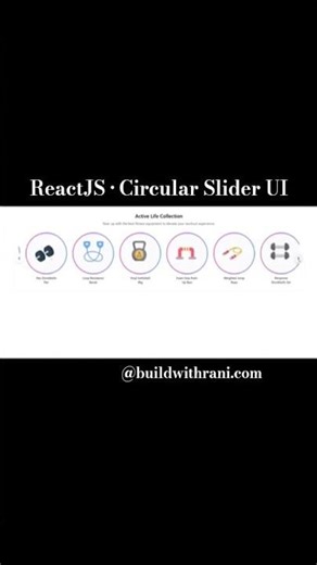 Circular Slider UI built in ReactJS ✨ More details on buildwithrani.com #reactjs #frontend #webdev